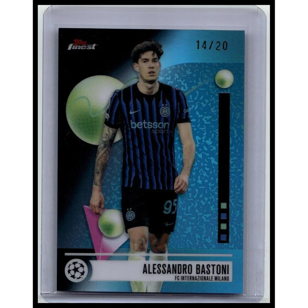 2025-26 Finest UEFA Alessandro Bastoni #89 Inter Milan Black Refractor #/20